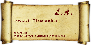 Lovasi Alexandra névjegykártya
